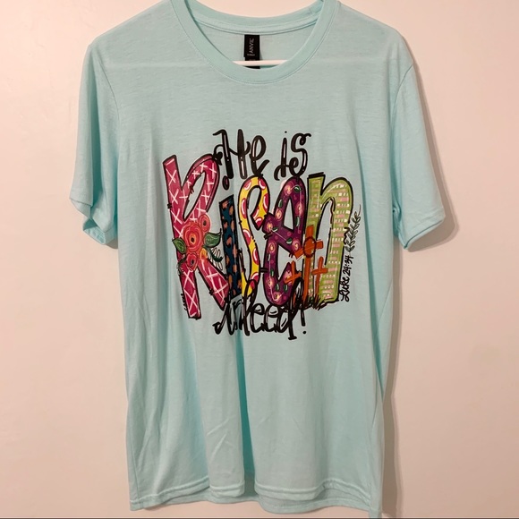 Tops - He Is Risen Indeed Graghic T-Shirt Medium Easter‎